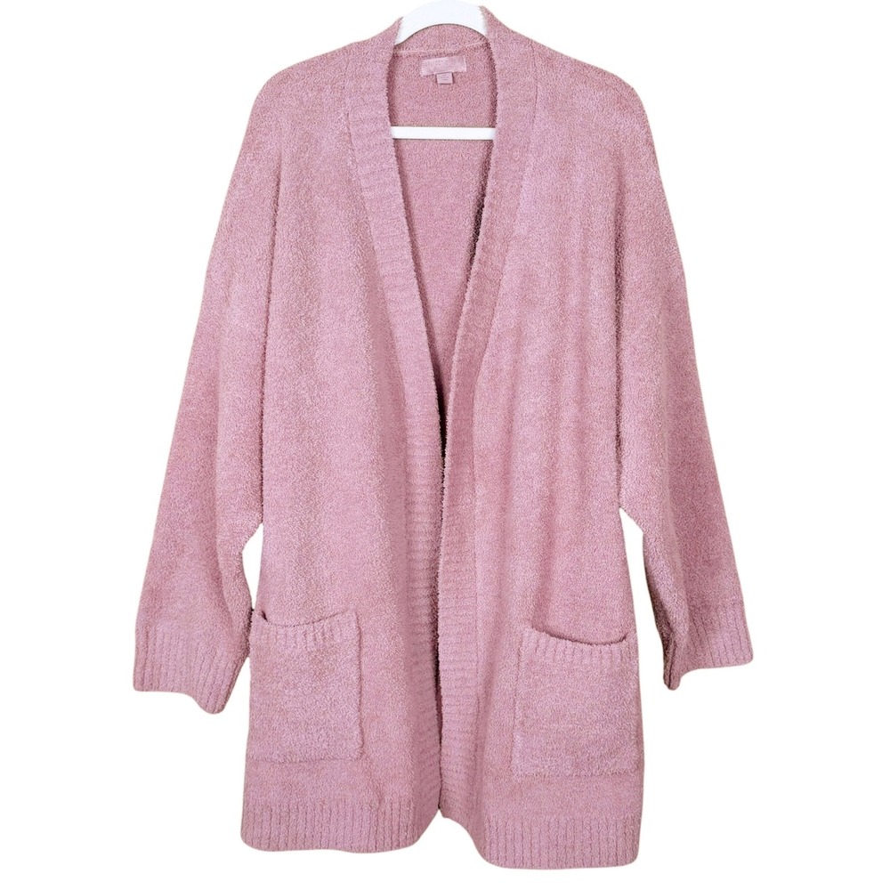Barefoot Dreams CozyChic Cardigan Women's 3X Pink Boucle Soft Warm Open Front